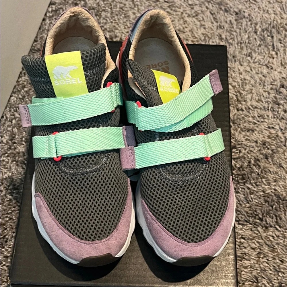 Sorel Women's Sneakers in Gray, Mint, and Purple - Picture 12 of 15